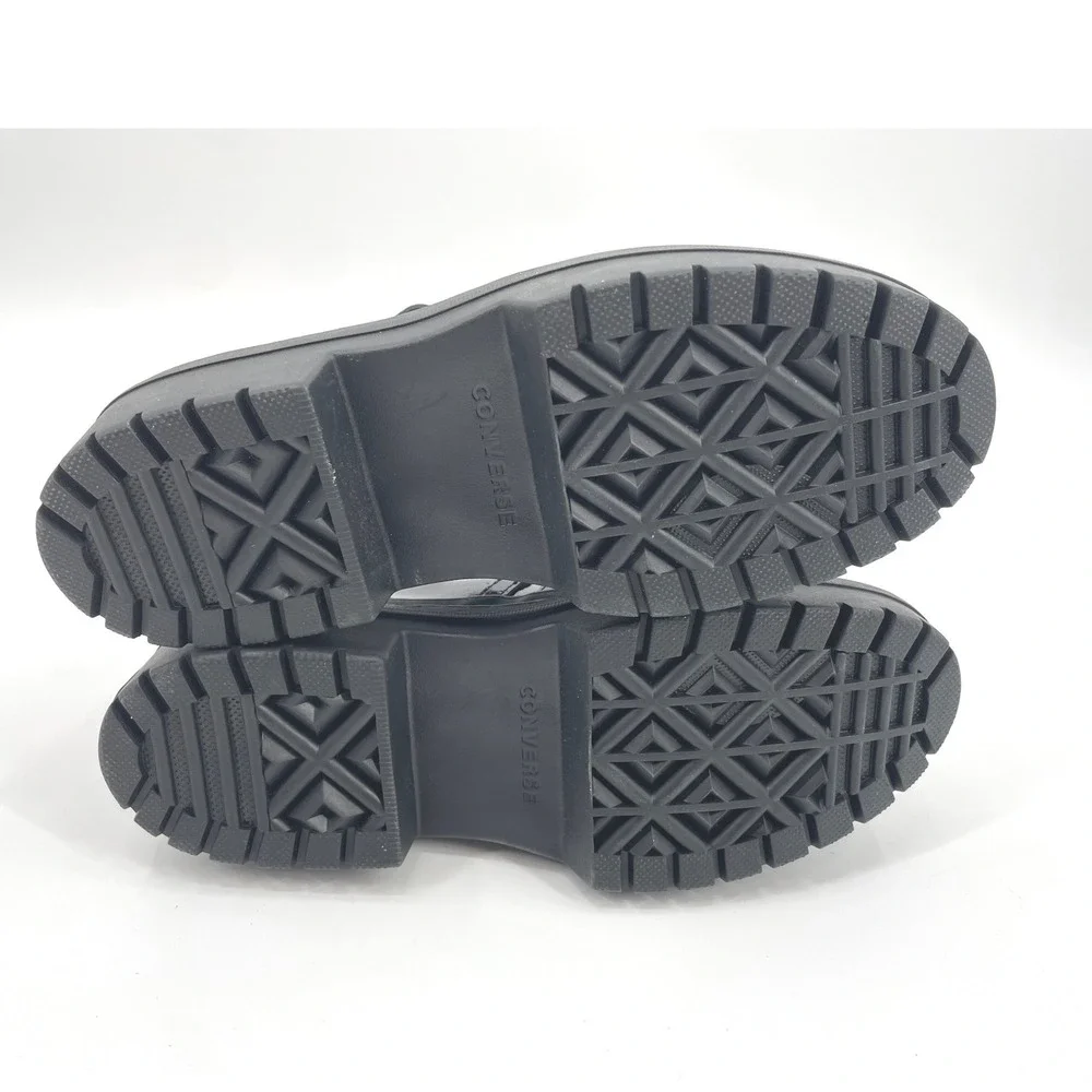 Converse Mary Jane Shoes Womens 7.5 Black Patent Leather Platform Buckle Y2K